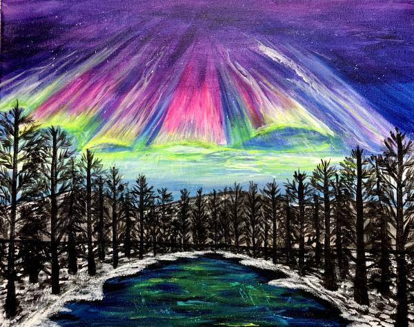 Image for event: Paint and Sip -- Northern Lights